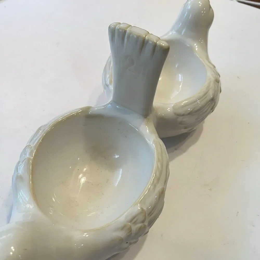 Vintage Pottery Barn 12 Days of Christmas Two Turtle Doves Ceramic Divided Bowls